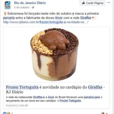 Sobremesa Arcor e Giraffas – Rio de Janeiro Diário
