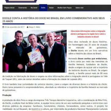 DOCILE CONTA A HISTÓRIA DO DOCE NO BRASIL EM LIVRO COMEMORATIVO AOS SEUS 25 ANOS – Sem Papas