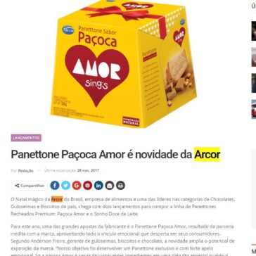 Panettone Paçoca Amor é novidade da Arcor – Newtrade