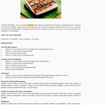 Gastronomia – Trufa de corte natalina – SintoniaSP