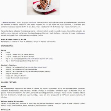 Gastronomia – Bolo Mousse Floresta Negra – SintoniaSP