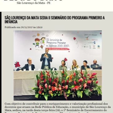 São Lourenço da Mata sedia II Seminário do Programa Primeiro a Infância – Blog do Brito