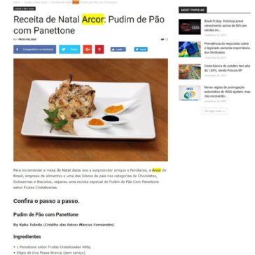 Receita de Natal Arcor: Pudim de Pão com Panettone – Press Release