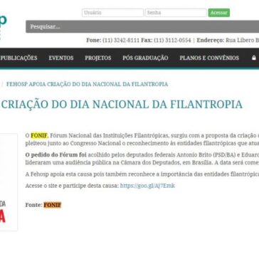FEHOSP APOIA CRIAÇÃO DO DIA NACIONAL DA FILANTROPIA – Fehosp