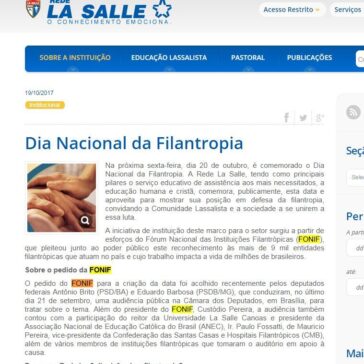 Dia Nacional da Filantropia – Rede La Salle