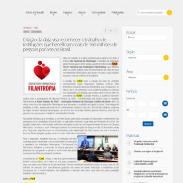 Criação da data visa reconhecer o trabalho de instituições que beneficiam mais de 160 milhões de pessoas por ano no Brasil – Universidade La Salle