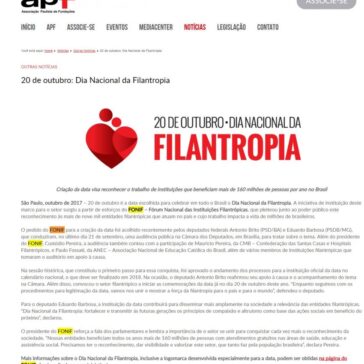 20 de outubro: Dia Nacional da Filantropia – APF