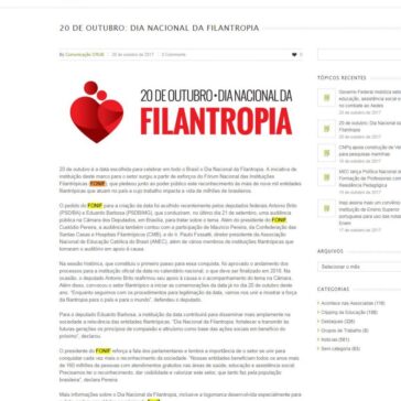 20 de outubro: Dia Nacional da Filantropia – Crub