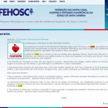 20 de outubro: Dia Nacional da Filantropia – Fehosc