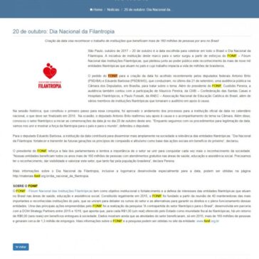 20 de outubro: Dia Nacional da Filantropia – Fundaes