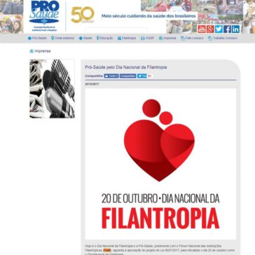 Pró-Saúde pelo Dia Nacional da Filantropia – Pró Saúde