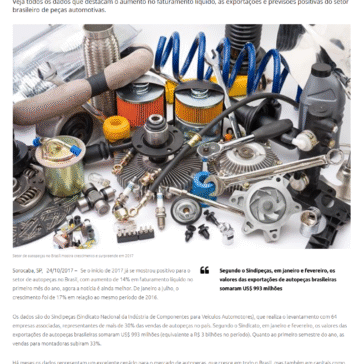 Setor de autopeças no Brasil mostra crescimento e surpreende em 2017 – Comunique-se