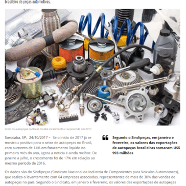 Setor de autopeças no Brasil mostra crescimento e surpreende em 2017 – Por Dentro de Minas