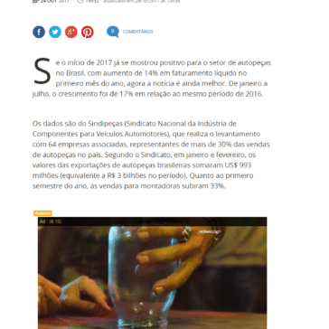 Setor de autopeças no Brasil mostra crescimento e surpreende em 2017 – Portal Terra