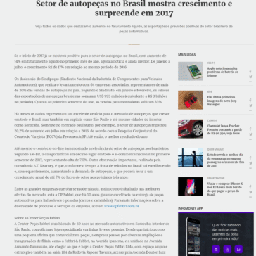 Setor de autopeças no Brasil mostra crescimento e surpreende em 2017 – Info Money