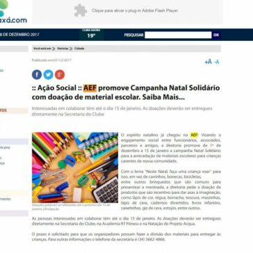 AEF promove Campanha Natal Solidário com doação de material escolar. Saiba Mais – Jornal Araxá