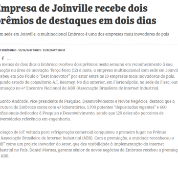 Empresa de Joinville recebe dois prêmios de destaques em dois dias – Notícia do Dia Online