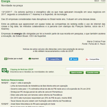 Novidade na praça – UDOP