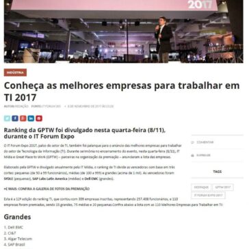 Conheça as melhores empresas para trabalhar em TI 2017 – IT Fórum 365