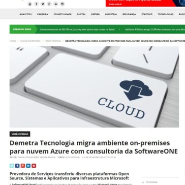 Demetra Tecnologia migra ambiente on-premises para nuvem Azure com consultoria da SoftwareONE – IT fORUM 365