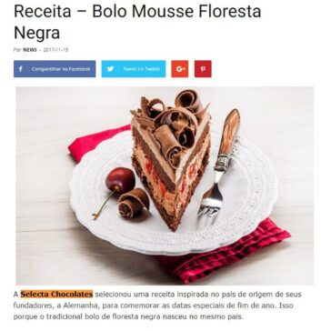 Receita – Bolo Mousse Floresta Negra –  Revista News