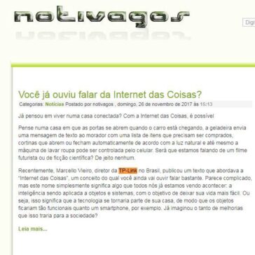 Você já ouviu falar da Internet das Coisas? – Notivagos