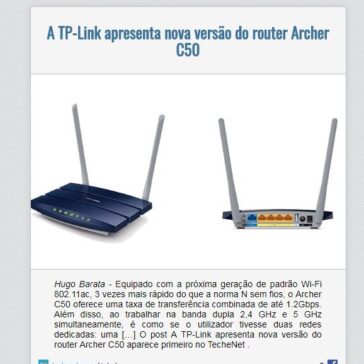 A TP-Link apresenta nova versão do router Archer C50 – EexpoNews