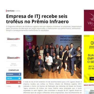 Empresa de ITJ recebe seis troféus no Prêmio Infraero – Manchete do Vale