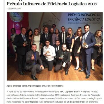DC Logistics Brasil recebe seis troféus no Prêmio Infraero de Eficiência Logística 2017 – Informativo dos Portos