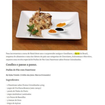 Receita de Natal Arcor: Pudim de Pão com Panettone – Press Release