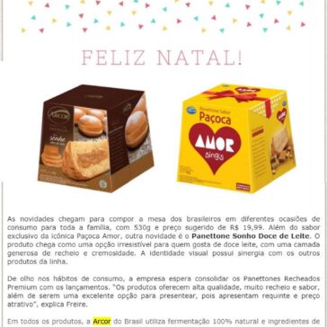 Paçoca Amor e Sonho Doce de Leite são os lançamentos da Arcor em Panettone – Pure Style