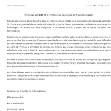Prêmio Líderes reconhecerá empresários catarinenses de destaque – Blog do Prisco