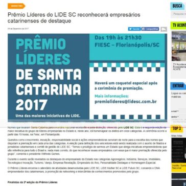 Prêmio Líderes do LIDE SC reconhecerá empresários catarinenses de destaque – Acontecendo Aqui