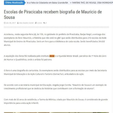 Escolas de Piracicaba recebem biografia de Mauricio de Sousa – É Pop na Web