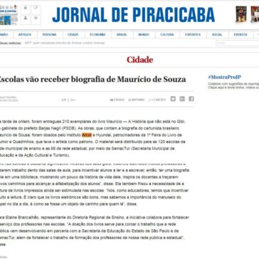 Escolas vão receber biografia de Maurício de Souza – Jornal de Piracicaba (On-line)
