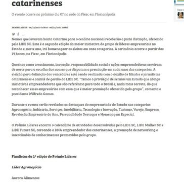 Prêmio Líderes, promovido pelo Lide SC, reconhecerá empresários catarinenses – Nd Online