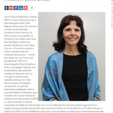 Tribunal Regional do Trabalho de SC tem nova presidente – Jornal Floripa