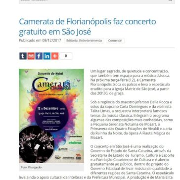 Camerata de Florianópolis faz concerto gratuito em São José – Floripa News