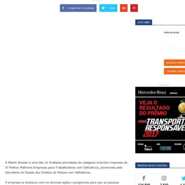 Martin Brower é finalista em prêmio voltado à inclusão social