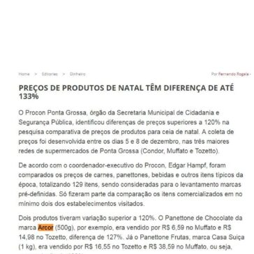 Preços de produtos de Natal têm diferença de até 133% – Jornal da Manhã (On-line)