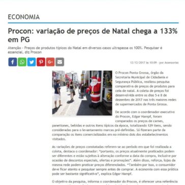 Procon: variação de preços de Natal chega a 133% em PG – Diário dos Campos