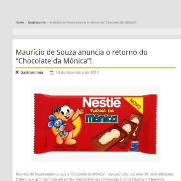Maurício de Souza anuncia o retorno do “Chocolate da Mônica”! – Michel Telles