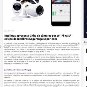 Intelbras apresenta linha de câmeras por Wi-Fi na 1ª edição do Intelbras Segurança Experience – Tempo Integral