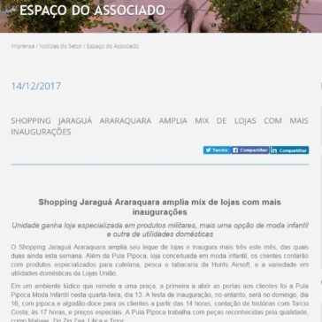 SHOPPING JARAGUÁ ARARAQUARA AMPLIA MIX DE LOJAS COM MAIS INAUGURAÇÕES – Abrasce