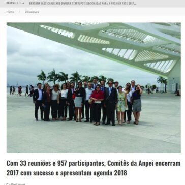Com 33 reuniões e 957 participantes, Comitês da Anpei encerram 2017 com sucesso e apresentam agenda 2018 – Anpei