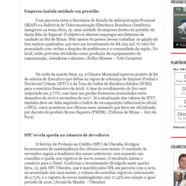 Coluna Minas Gerais 15/12/2017 – Gazeta de Varginha