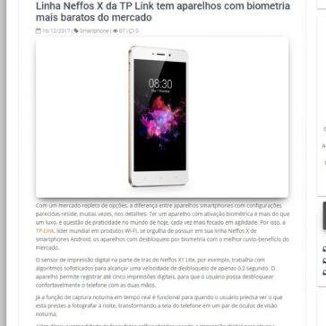 Linha Neffos X da TP Link tem aparelhos com biometria mais baratos do mercado – Falando Tech