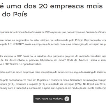 EDP Brasil é uma das 20 empresas mais inovadoras do País – EDP BR