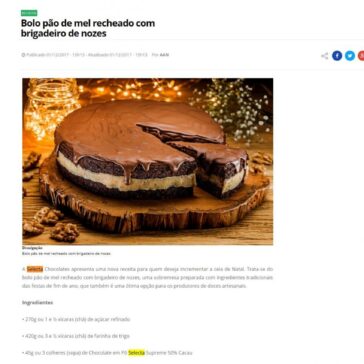 Bolo pão de mel recheado com brigadeiro de nozes – Correio Popular