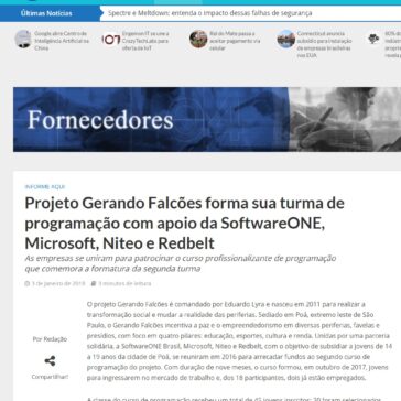 Projeto Gerando Falcões forma sua turma de programação com apoio da SoftwareONE, Microsoft, Niteo e Redbelt – InforChannel